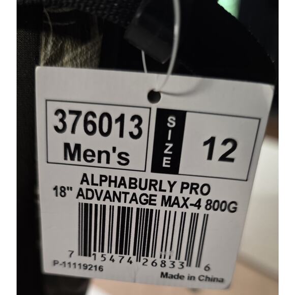Lacrosse Alphaburly Pro 18” Men’s 12 Hunting Boots 800G Insulated Max-4 HD Camo main image 8